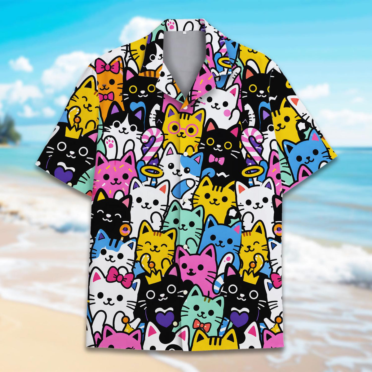 Funny Cat Colorful Cute Kitty Summer – Hawaiian Shirt