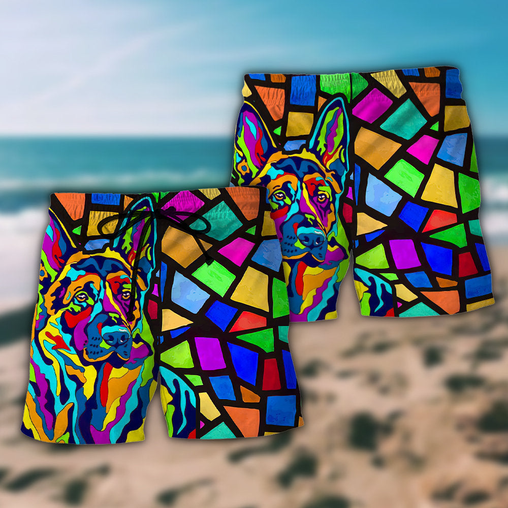 German Shepherd Cool Dog Various Style - Beach Short - Owls Matrix LTD