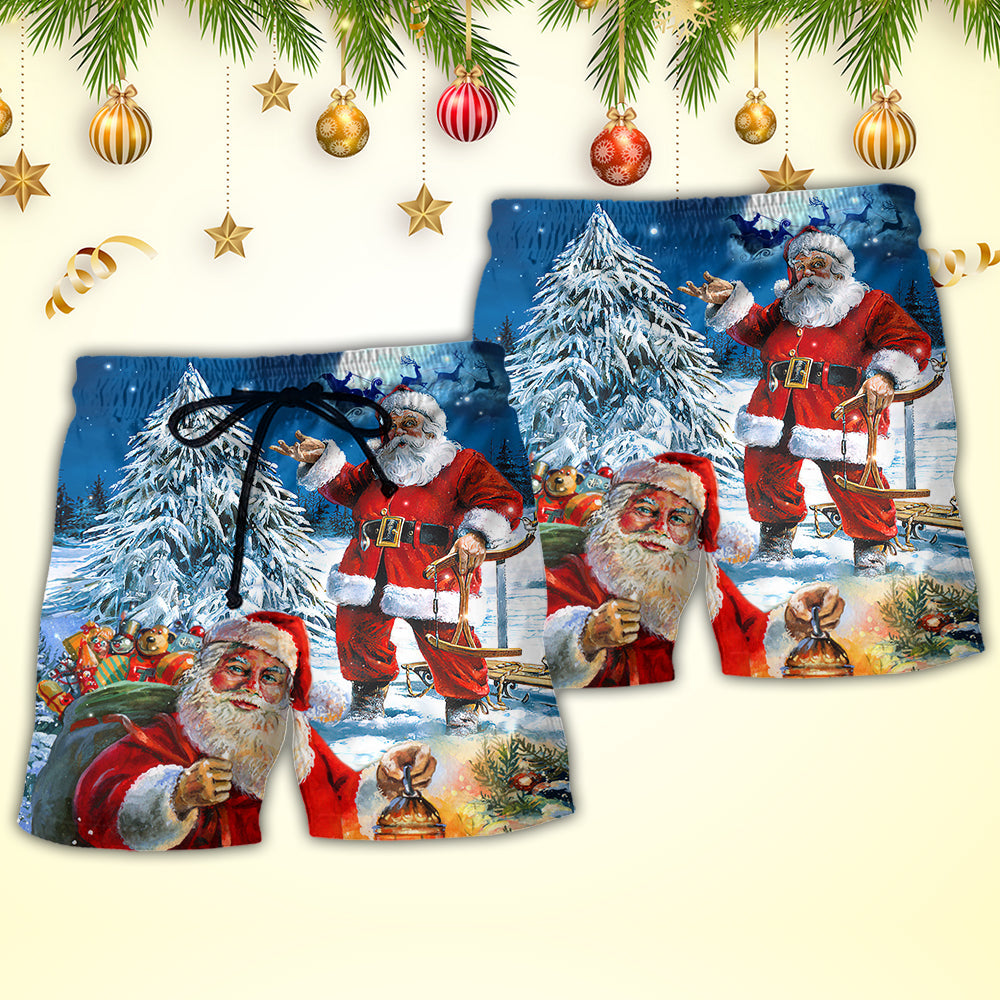 Christmas Santa Story Night Painting – Beach Short
