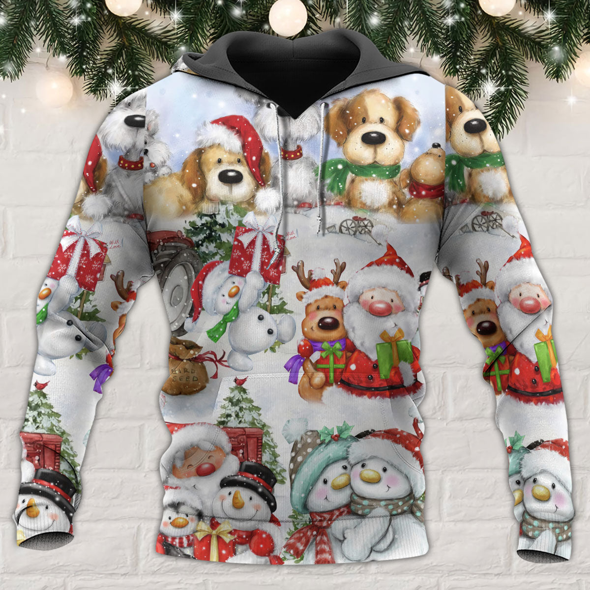 Santa Snowman Happy Together - 3D Hoodie