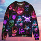 Skull Neon Art Happy Holiday Style – Sweater - Ugly Christmas Sweater
