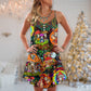 Hippie Mushroom Trippy Colorful Lover – Women's Summer Sleeveless V-Neck Camisole Dress