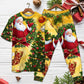 Christmas Tree Yellow Santa Claus - Pajamas Short Sleeve - Owls Matrix LTD