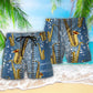 Saxophone Denim Music Art – Beach Short