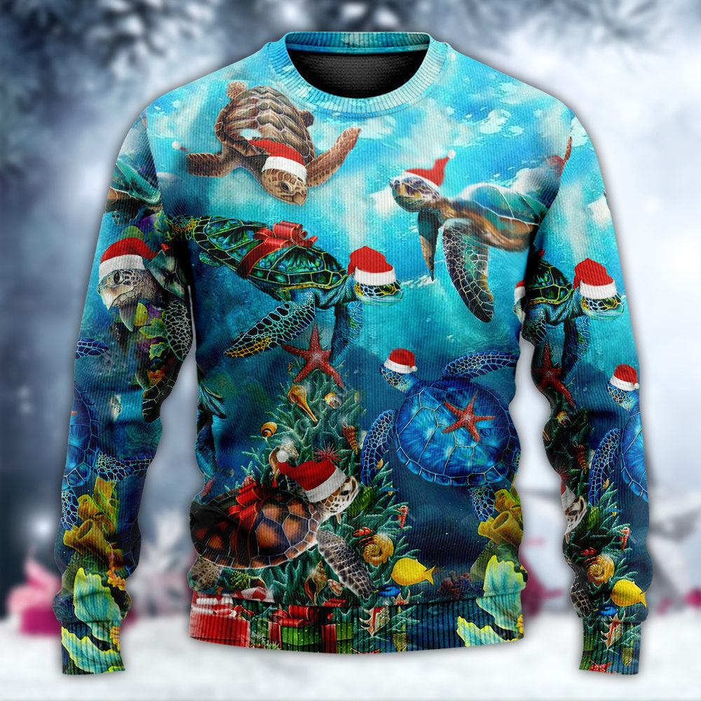 Turtle Love Christmas Ocean Style – Sweater - Ugly Christmas Sweater
