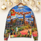 Lighthouse Christmas Light In Storm And Darkness – Sweater - Ugly Christmas Sweater
