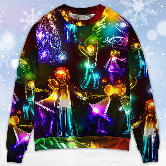 Christmas Family Love Tree Neon Light – Sweater - Ugly Christmas Sweater