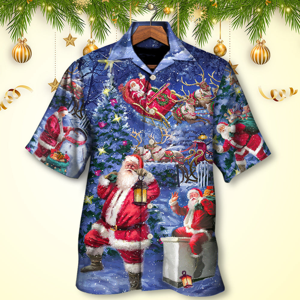Christmas Santa Relaxing Festive Light Art – Hawaiian Shirt