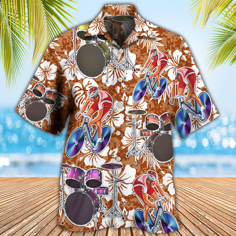 Cycling And Drums Music Lover - Hawaiian Shirt