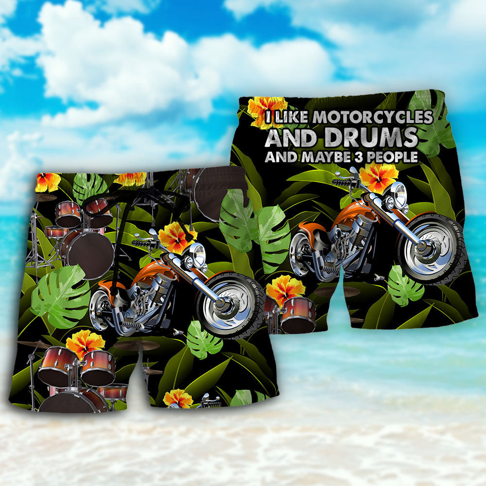 Drum Motorcycles I Like Motorcycles And Drums - Beach Short - Owls Matrix LTD