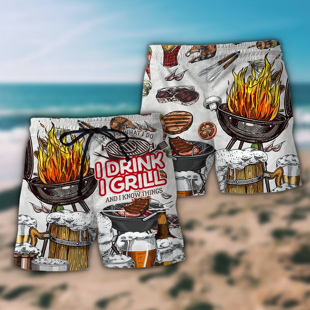 BBQ Grill Beer Fun - Beach Short