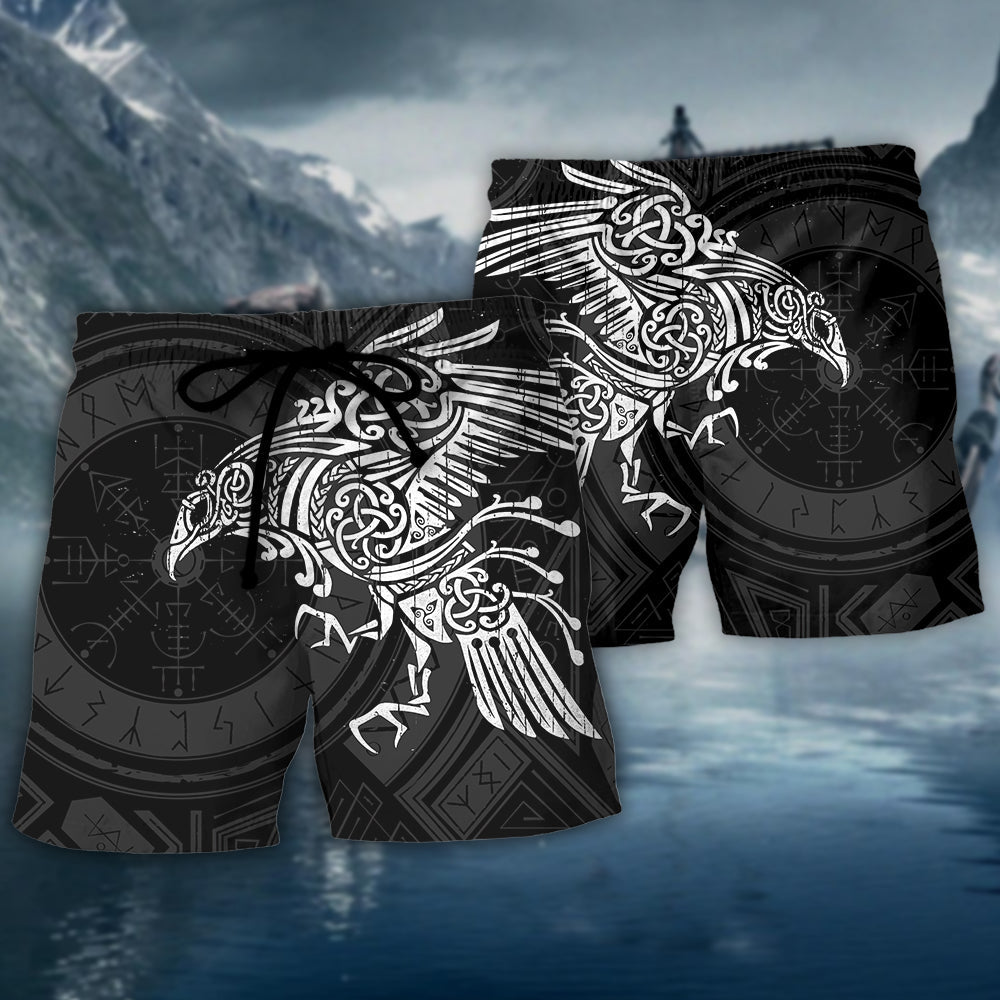 Viking Valhalla The Ravens - Beach Short - Owls Matrix LTD