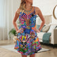 Hippie Colorful Skull Love Life – Women's Summer Sleeveless V-Neck Camisole Dress