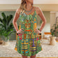 Tropical Tiki Mask Surf And Palms – Women's Summer Sleeveless V-Neck Camisole Dress