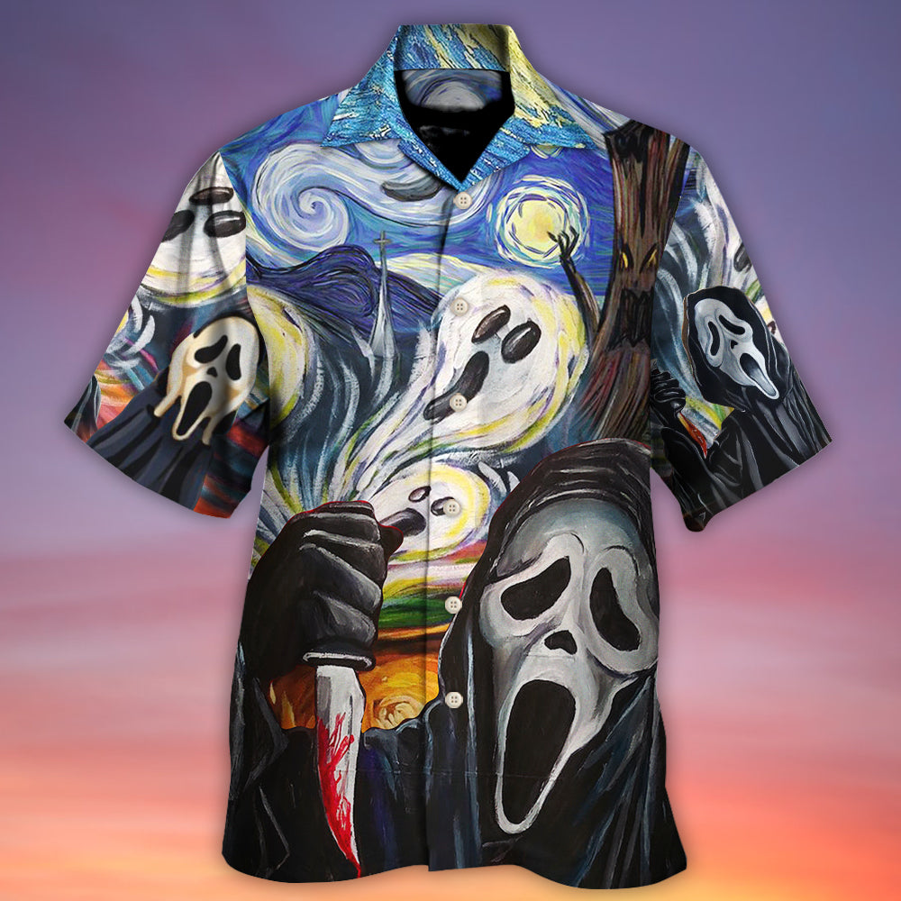 Halloween Ghost Starry Night Funny Boo Art - Hawaiian Shirt