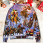 Christmas Santa And Horse Merry Xmas – Sweater - Ugly Christmas Sweater