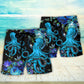 Octopus With Flowers Beautiful Day Art – Beach Short