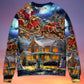 Christmas Santa Snowman Family Love Light Art – Sweater - Ugly Christmas Sweater