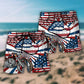 Patriotic Motorcycle Bold Art – Beach Short
