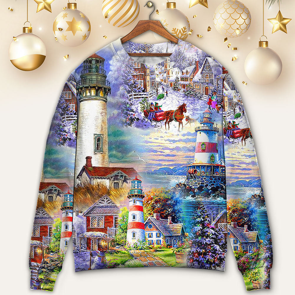 Lighthouse Christmas Santa Be A Light – Sweater - Ugly Christmas Sweater