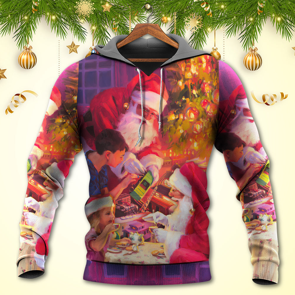 Santa Story Light Art - 3D Hoodie