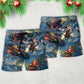Christmas Santa Action Fantasy Art – Beach Short