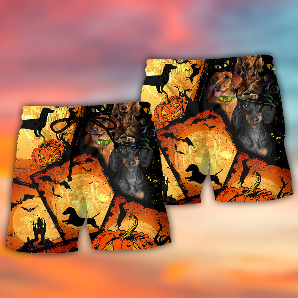 Dachshund Pumpkin Halloween – Beach Short
