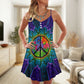 Hippie Peace Sign Lover – Women's Summer Sleeveless V-Neck Camisole Dress