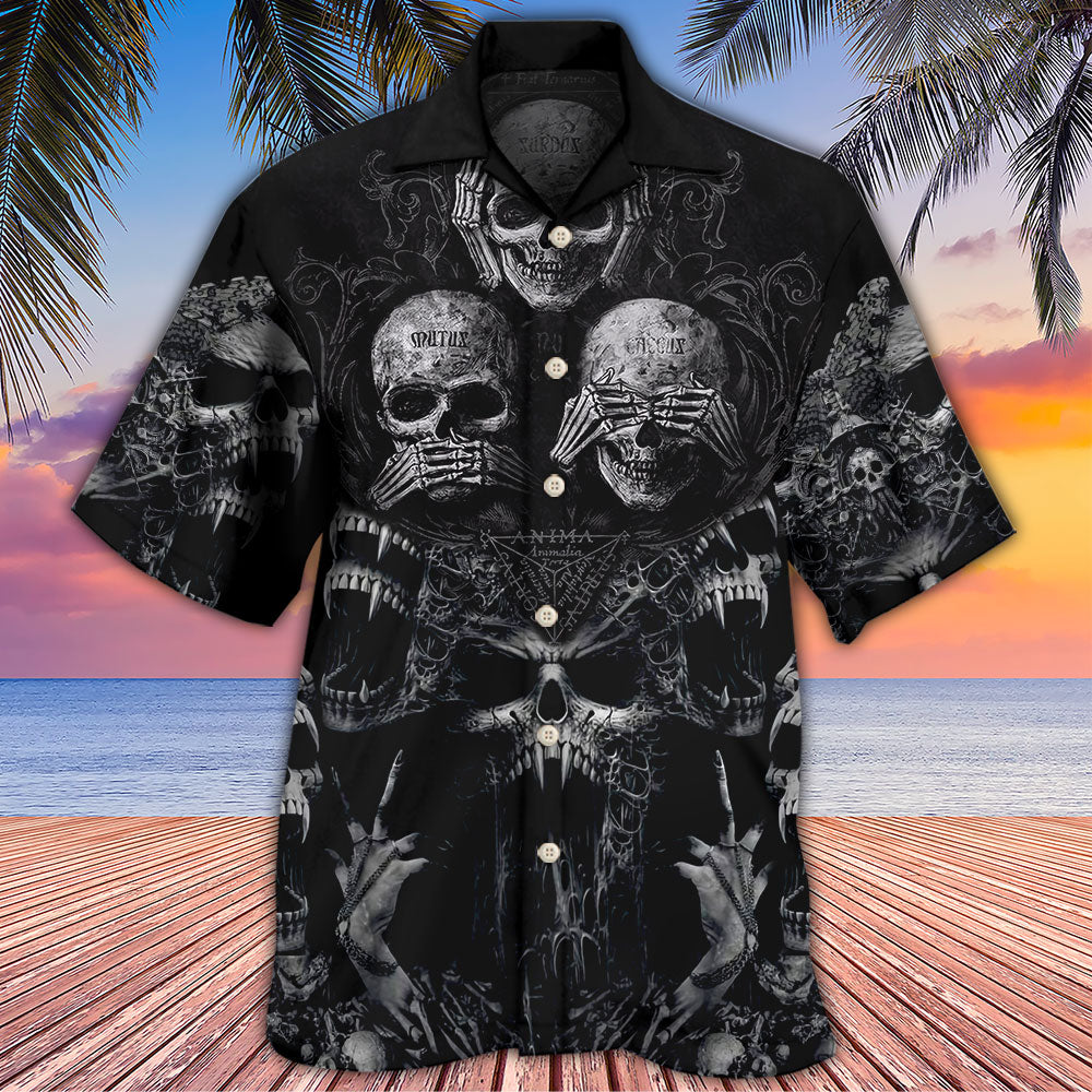 Scary Skull Darkness Fantasy Art - Hawaiian Shirt