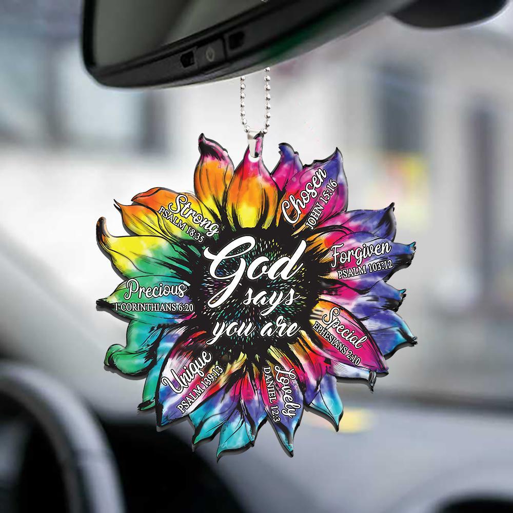 Tie Dye Sunflower God Says You Are 20 Oz Tumbler