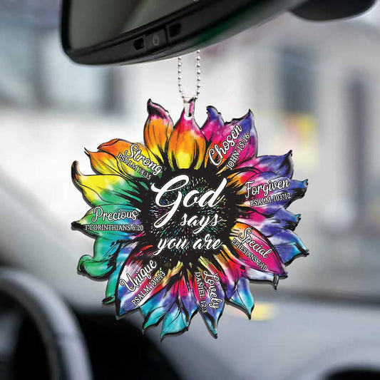 Tie Dye Sunflower God Says You Are 20 Oz Tumbler