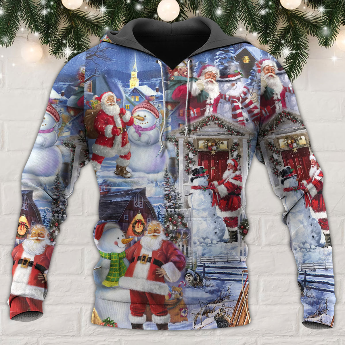 Santa Snowman Happy Holidays - 3D Hoodie
