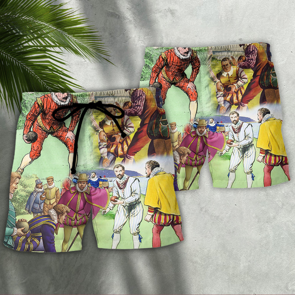 Lawn Bowling History Theme Vintage Style - Beach Short