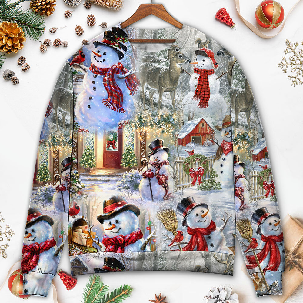 Christmas Snowman Merry Xmas Style – Sweater - Ugly Christmas Sweater