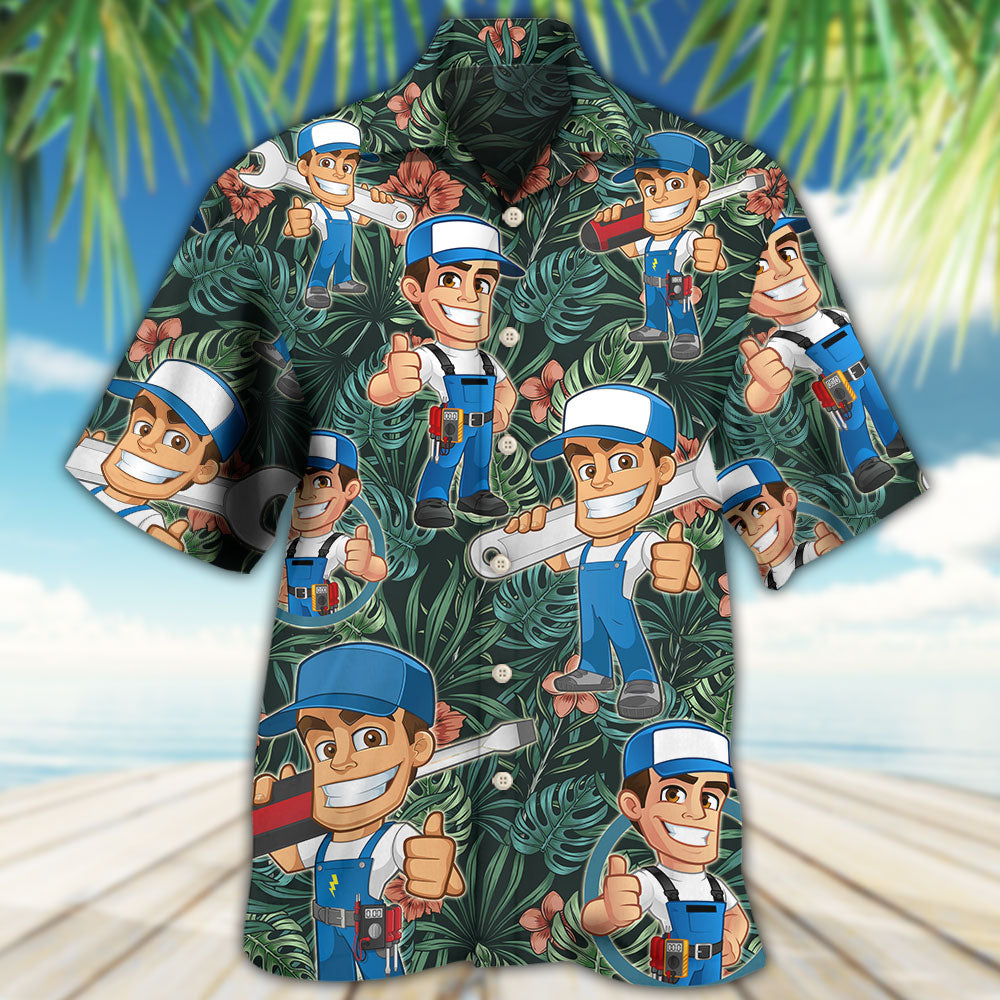 Electrician Tropical Pattern Lifestyle - Hawaiian Shirt