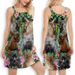 Lykoi Cat Floral Love – Women's Summer Sleeveless V-Neck Camisole Dress
