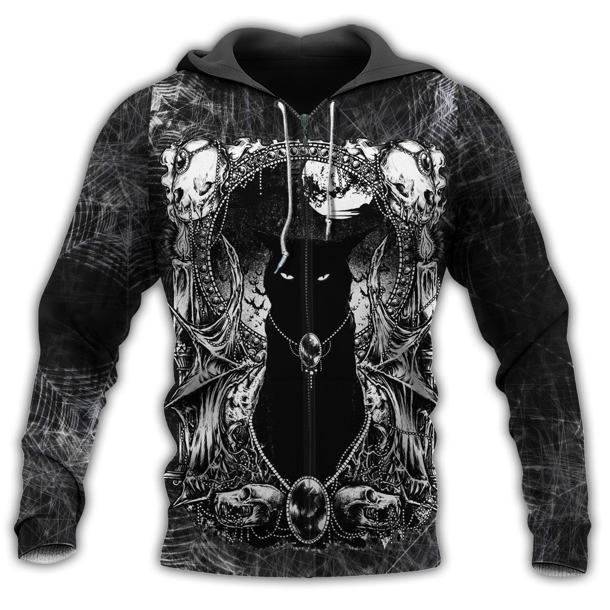 Black Cat Spooky Movie Night - 3D Hoodie