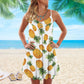 Pineapple Tropical Vibes Lover – Women's Summer Sleeveless V-Neck Camisole Dress