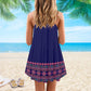 Purple Hippie Summer Vibes – Women's Summer Sleeveless V-Neck Camisole Dress