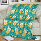 Easter Bunny Egg Pattern Flannel Blanket For Soft Bed Couch And Home Comfort