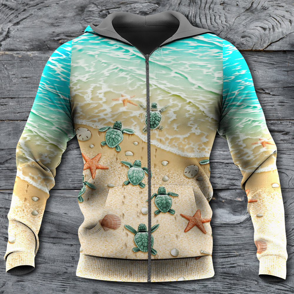 Turtle We Love The Ocean Art - 3D Hoodie
