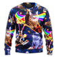 Space Galaxy Cat Food Ride – Sweater - Ugly Christmas Sweater