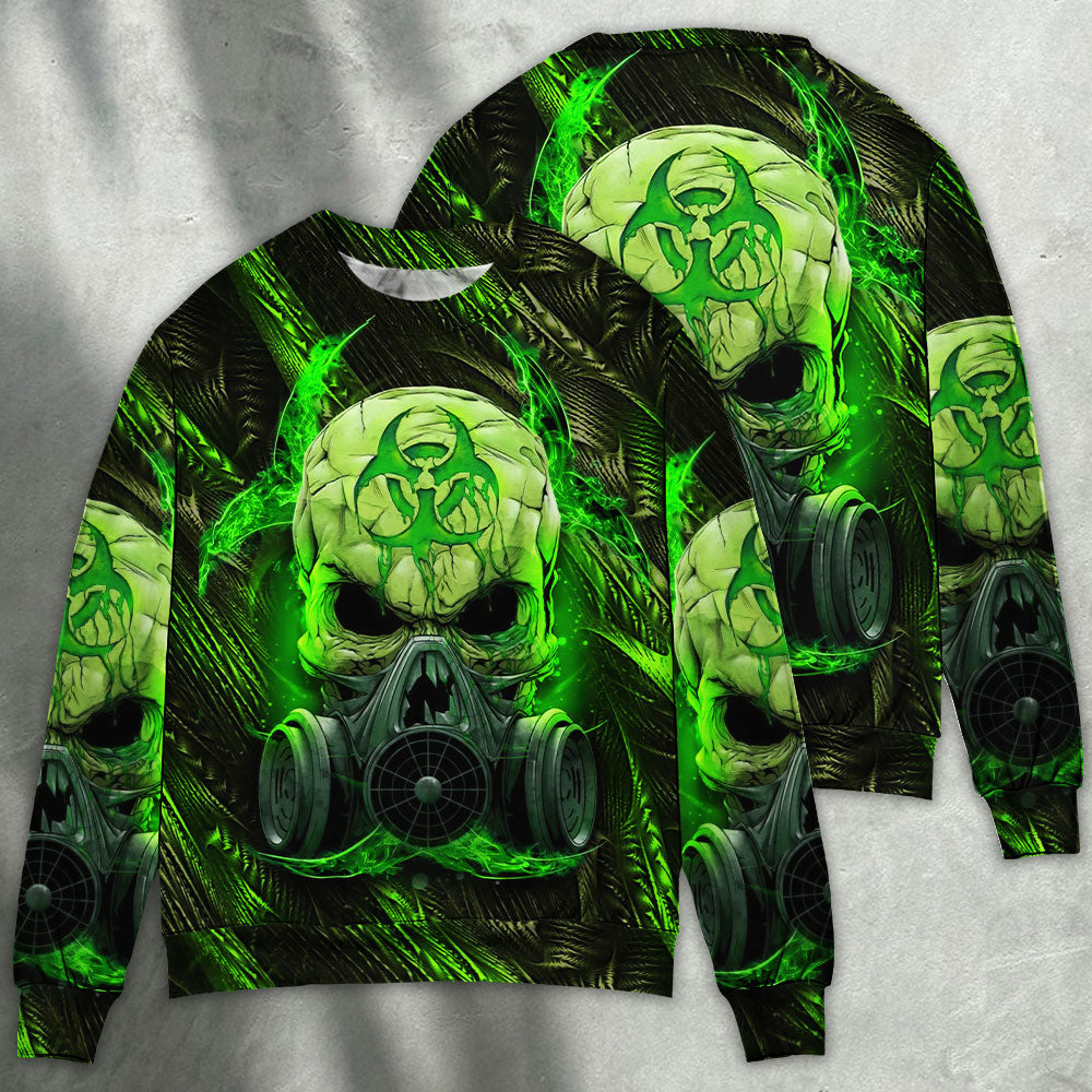 Green Lightning Skull Mask Style – Sweater - Ugly Christmas Sweater