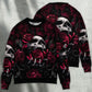 Rose Blood Dark Screaming Skull Art – Sweater - Ugly Christmas Sweater