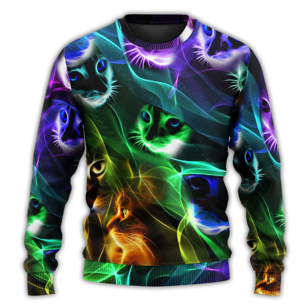 Neon Flash Cat Cool Style – Sweater - Ugly Christmas Sweater