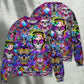 Hippie Colorful Skull Art Style – Sweater - Ugly Christmas Sweater