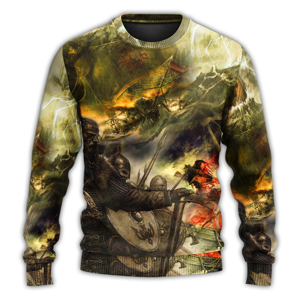 Viking Warrior Lightning Style – Sweater - Ugly Christmas Sweater