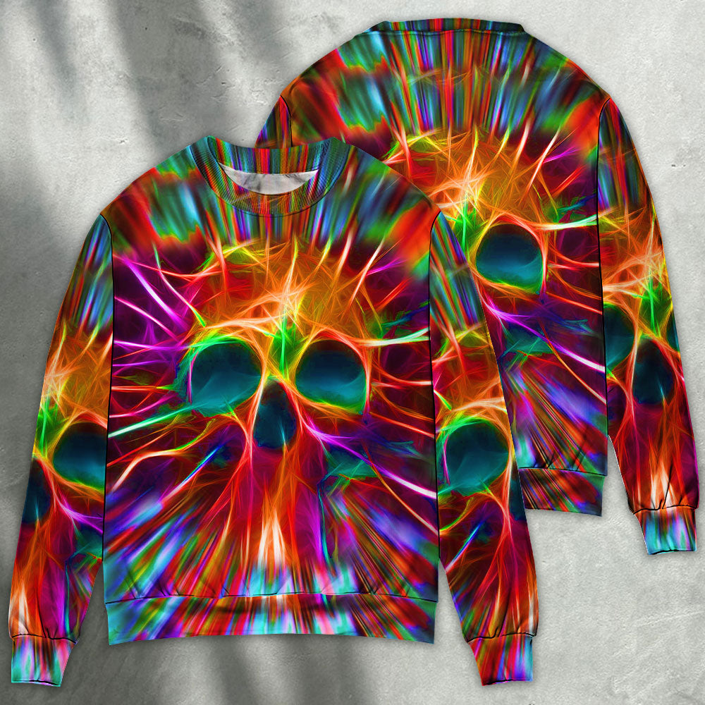 Rainbow Color Skull Love Style – Sweater - Ugly Christmas Sweater