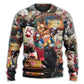 Beautiful Cats Playing Poker Art – Sweater - Ugly Christmas Sweater