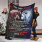 Wolf Lion To My Son Love Dad Flannel Blanket For Soft Bed Couch And Home Comfort